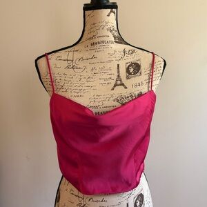 H&M Fuchsia Satin Corset Top